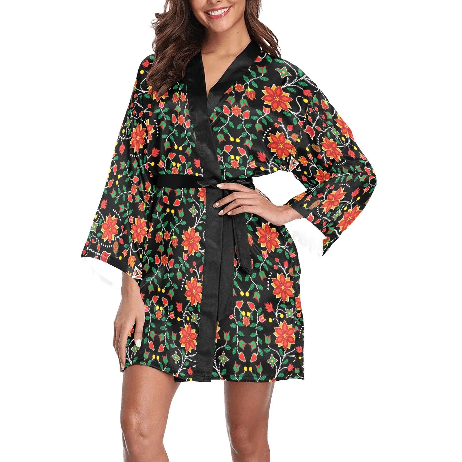 Floral Beadwork Six Bands Robe