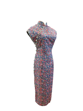 Floral Liberty Cheongsam with Short Cap Sleeve
