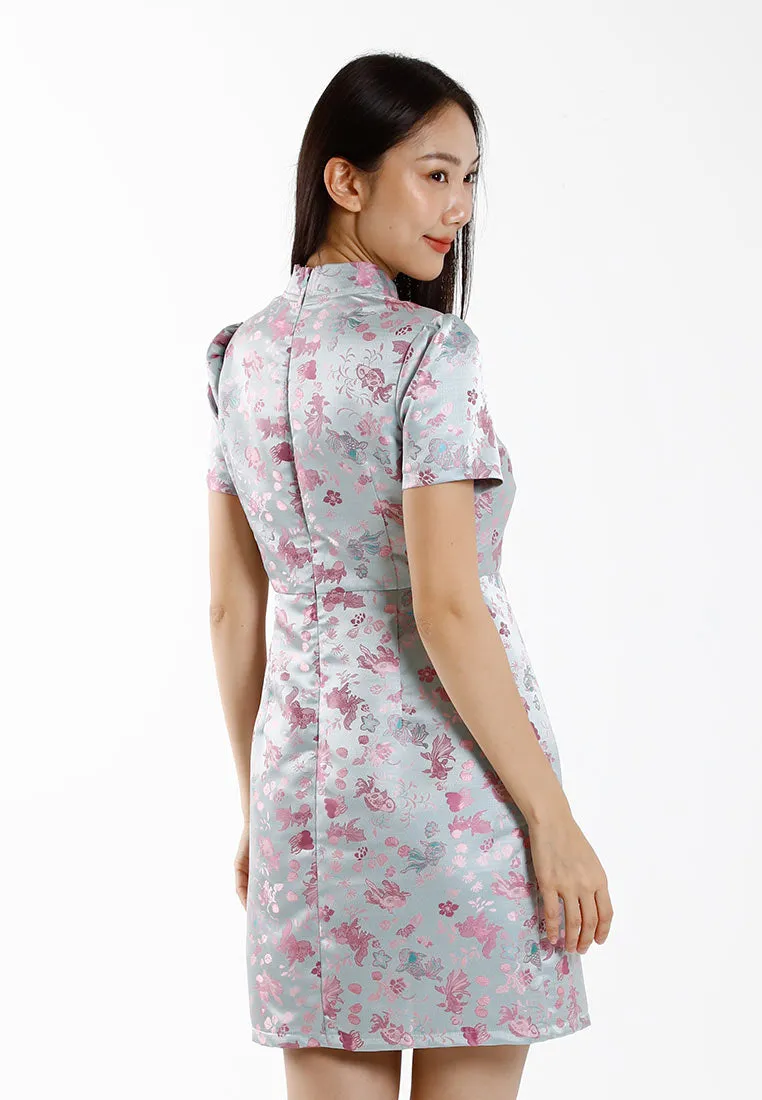Forest Jacquard Cheongsam Mother and Daughter Cheongsam Set | CNY 2025 Family Wear - 885092, FK885092