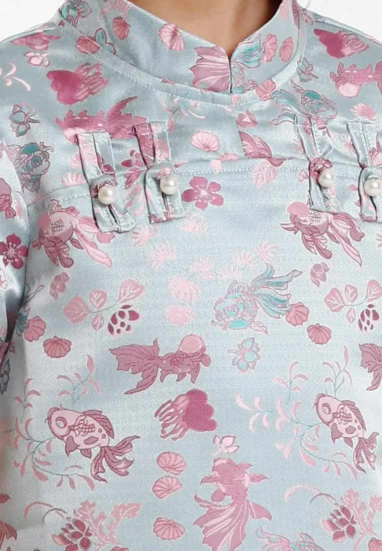 Forest Jacquard Cheongsam Mother and Daughter Cheongsam Set | CNY 2025 Family Wear - 885092, FK885092