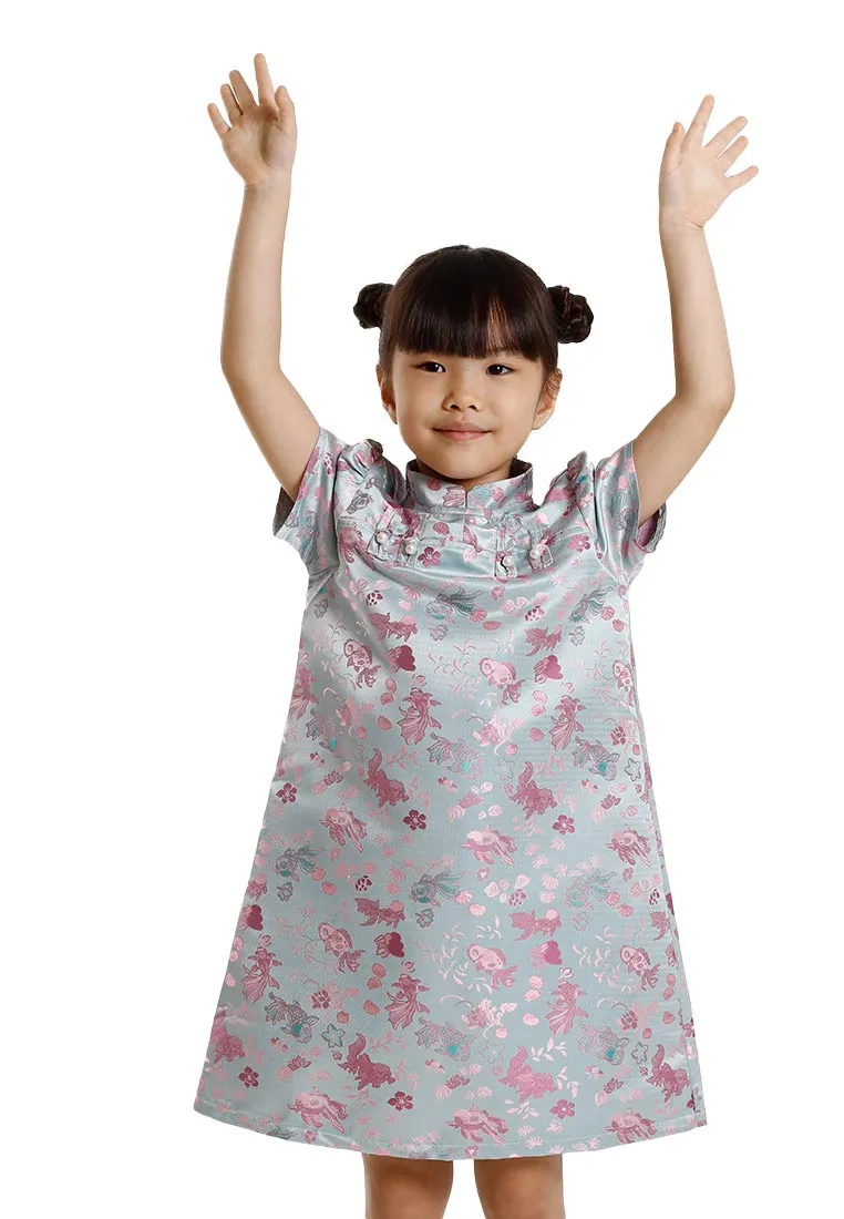 Forest Jacquard Cheongsam Mother and Daughter Cheongsam Set | CNY 2025 Family Wear - 885092, FK885092