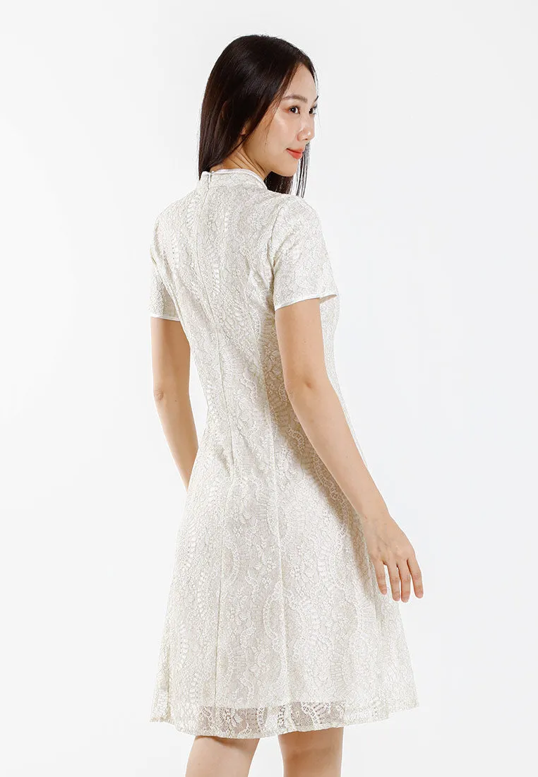 Forest Ladies Lace Cheongsam Dress Women Fit & Flare Cheongsam - 885087