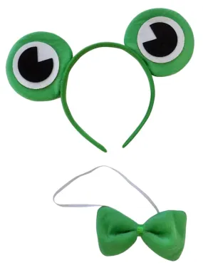Frog Headband Eyes & Bow Tie, Kid or Adult Costume Accessories