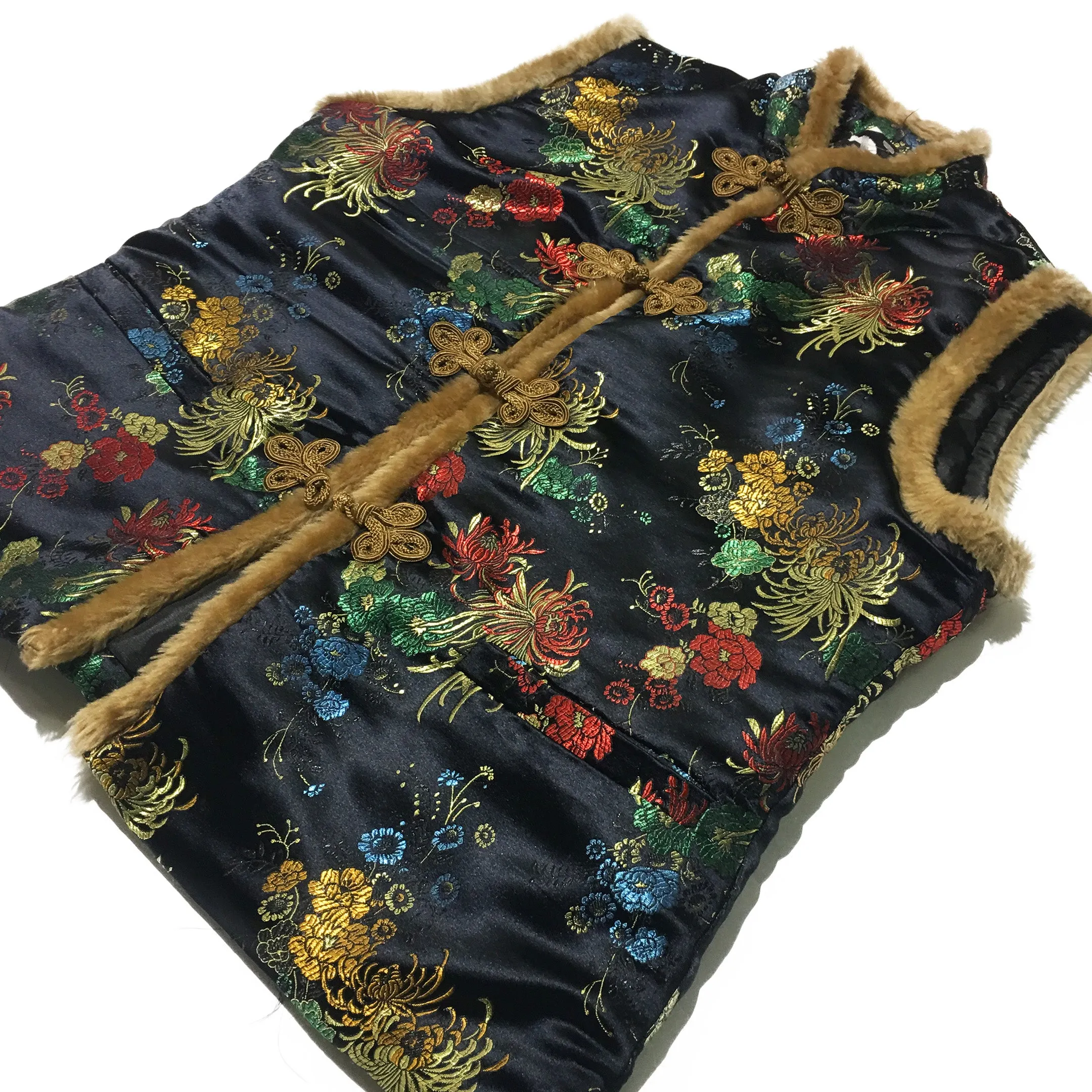 Fur Lined Tang Zhuang Vest Jacket