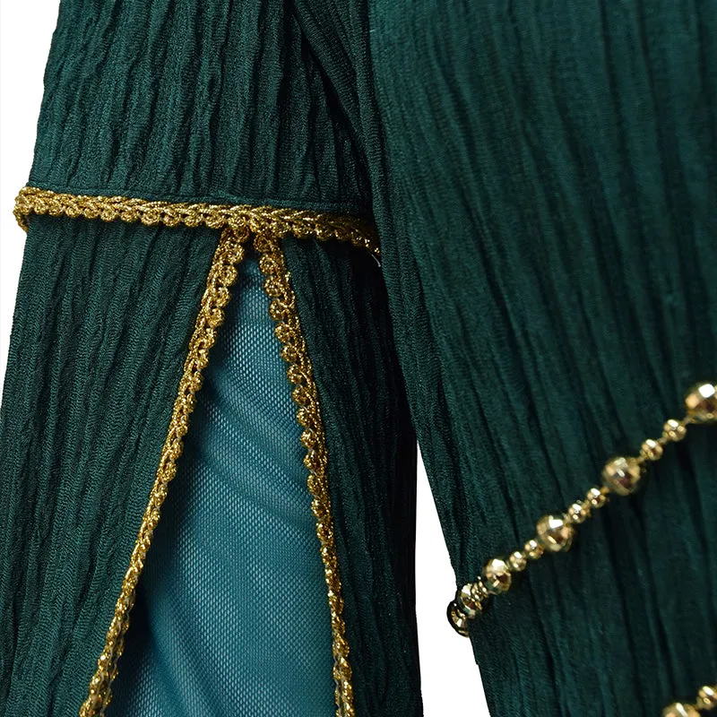 Galadriel Green Dress The Rings of Power Season 2 Cosplay Costume Halloween Suit