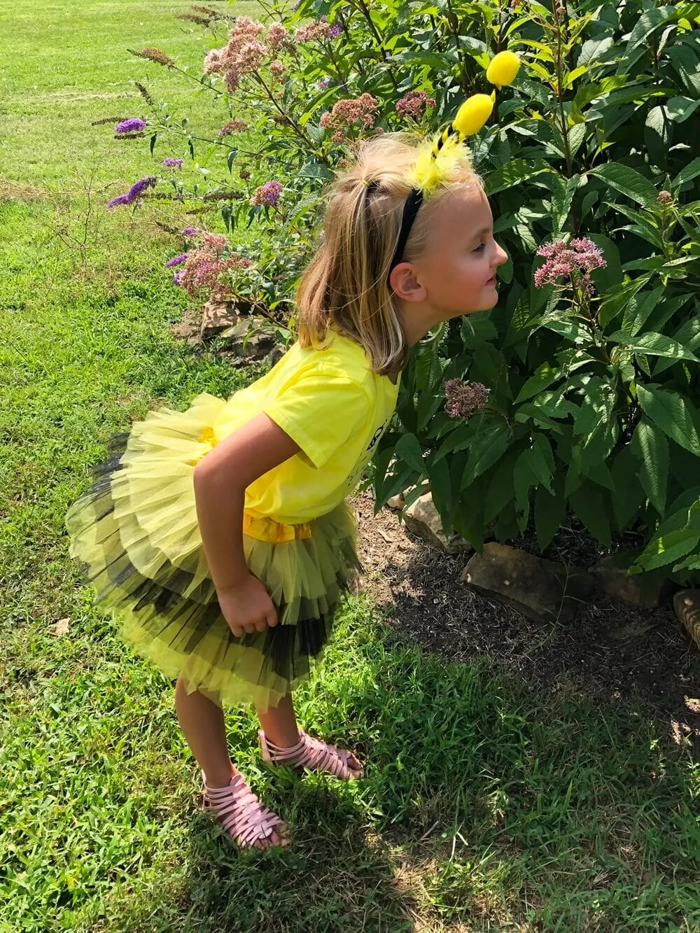 Girls Bee Costume - Complete Bumblebee Kids Costume Set with Tutu & Antenna Headband