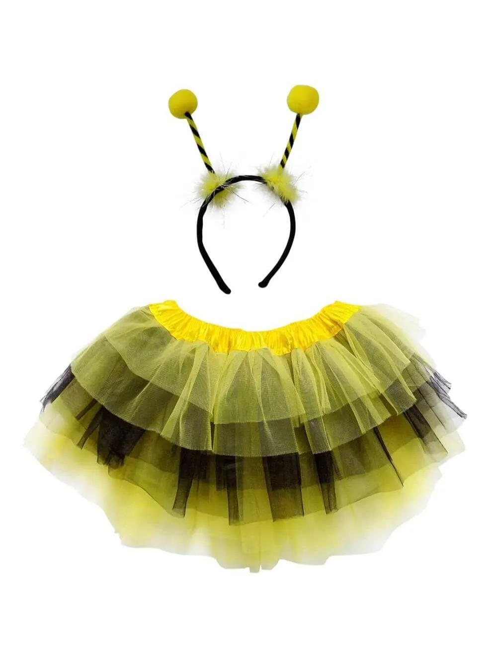 Girls Bee Costume - Complete Bumblebee Kids Costume Set with Tutu & Antenna Headband
