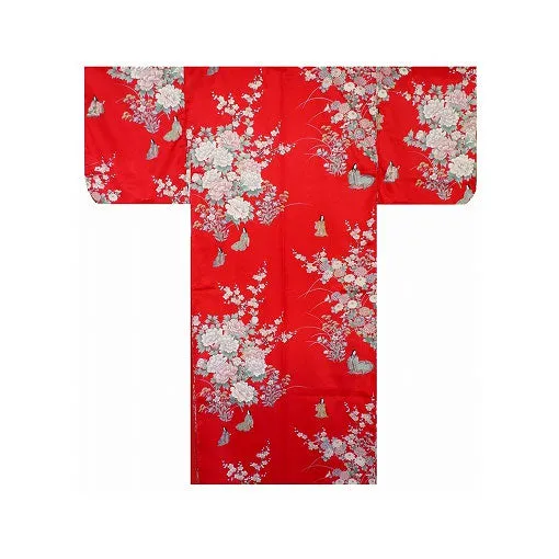 Girls' Yukata: Little Princess & Flowers (Polyester)