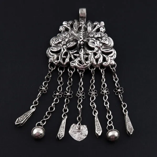 Handmade Miao Ethnic Tribal Dangle for 2-pc Headpiece Set