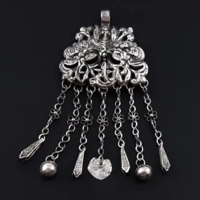 Handmade Miao Ethnic Tribal Dangle for 2-pc Headpiece Set