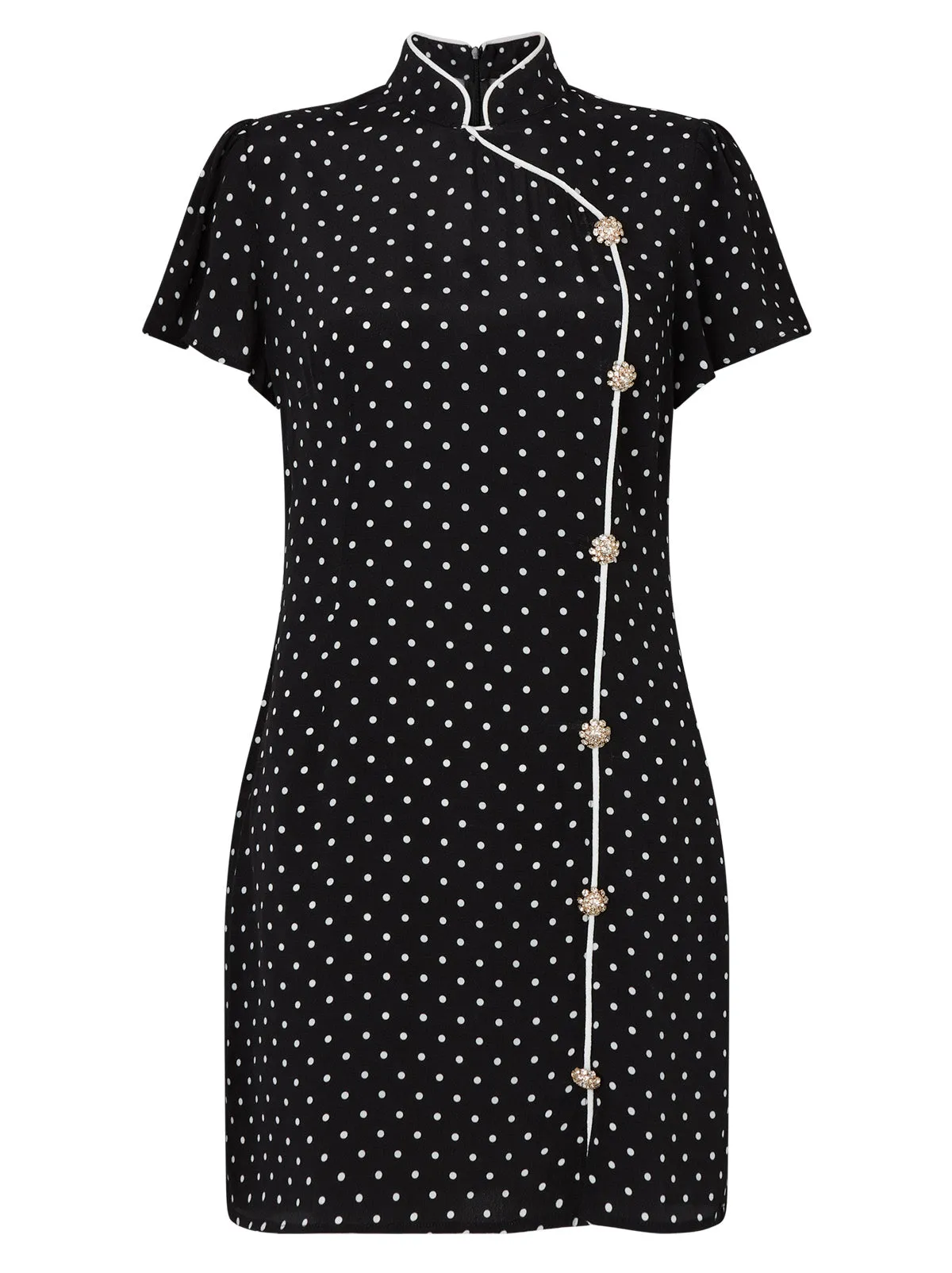 Harlow Black Polka Dot Mini Dress