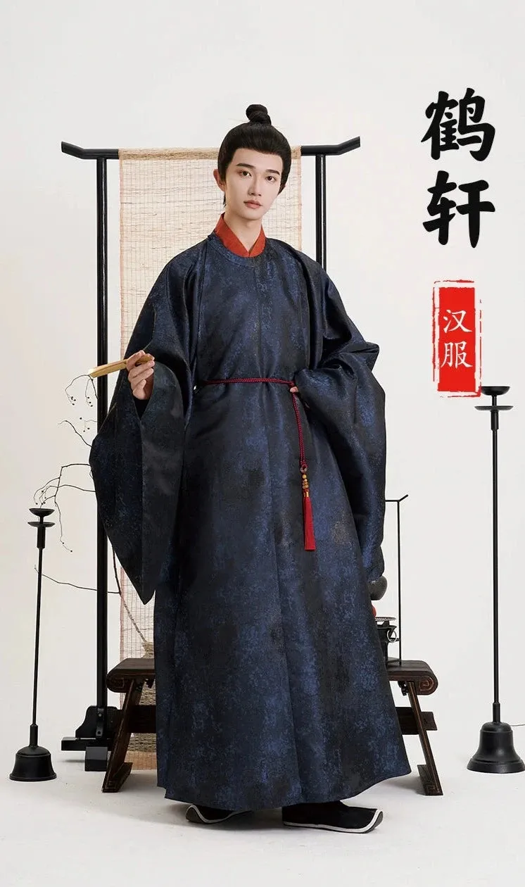 He Xuan 鹤轩 Crane Pavilion Ming Dynasty Yuanlingpao Men's Round Collar Robe