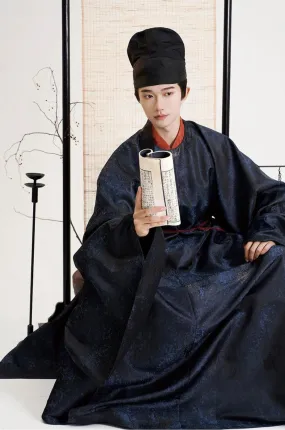 He Xuan 鹤轩 Crane Pavilion Ming Dynasty Yuanlingpao Men's Round Collar Robe