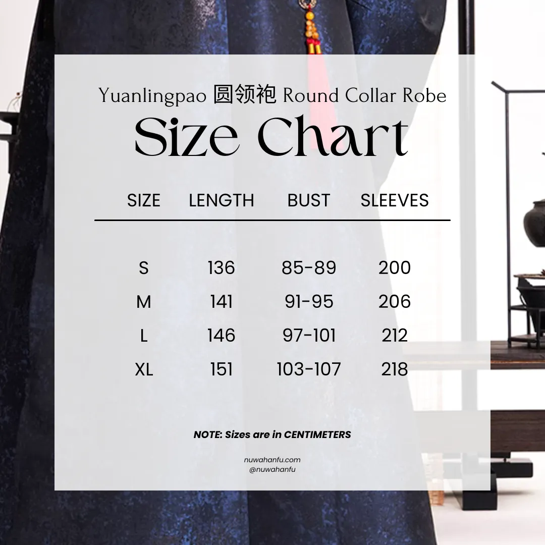 He Xuan 鹤轩 Crane Pavilion Ming Dynasty Yuanlingpao Men's Round Collar Robe