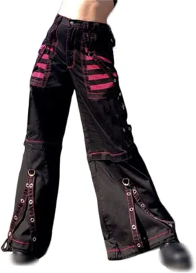 HeiBai Xiong Gothic Baggy Cargo Pants for Women Or Teens Girls Alt Fashion Trousers