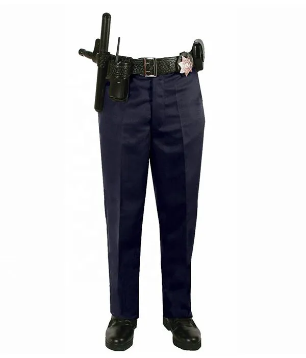 High Quality Men's 100% Polyester Elastic Weave Uniform Slacks