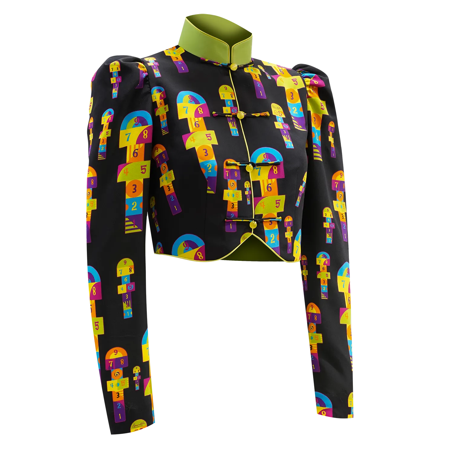 【HOPSCOTCH】100% Silk Cheongsam Cropped Top (Long Sleeve) (我們的快樂年代) (跳飛機)
