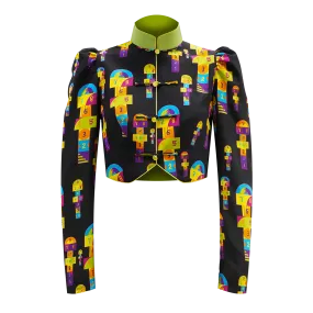 【HOPSCOTCH】100% Silk Cheongsam Cropped Top (Long Sleeve) (我們的快樂年代) (跳飛機)