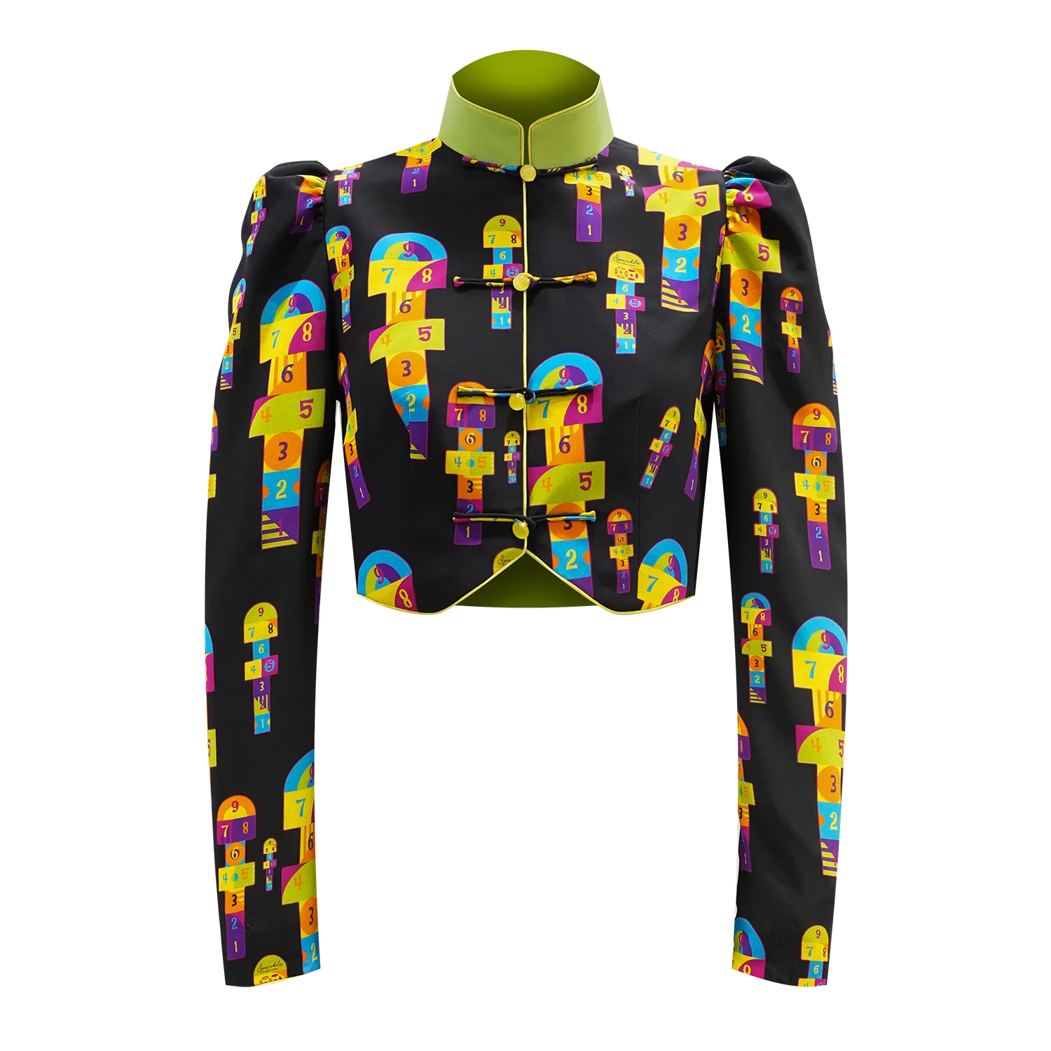 【HOPSCOTCH】100% Silk Cheongsam Cropped Top (Long Sleeve) (我們的快樂年代) (跳飛機)