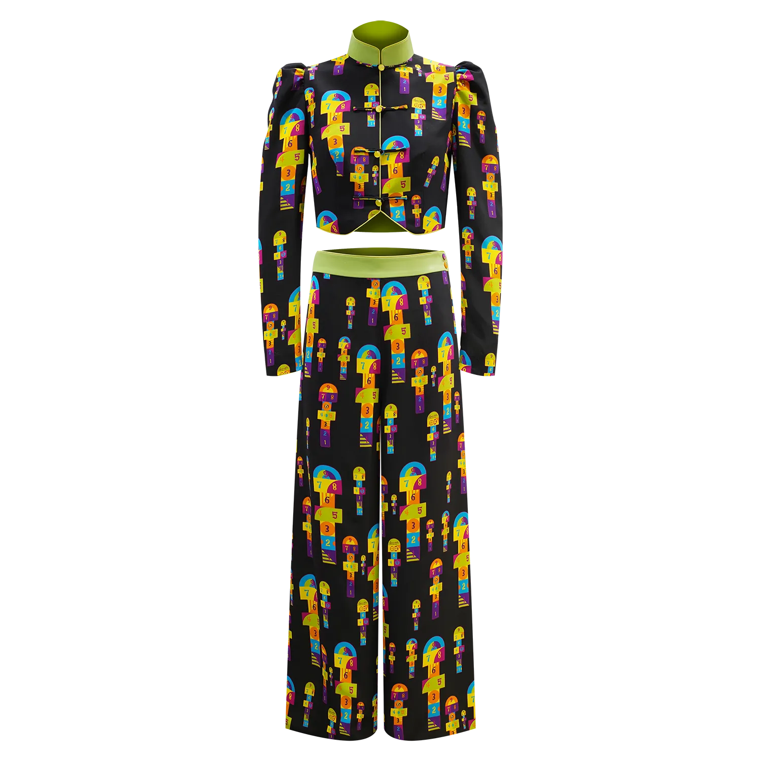 【HOPSCOTCH】100% Silk Cheongsam Cropped Top (Long Sleeve) (我們的快樂年代) (跳飛機)