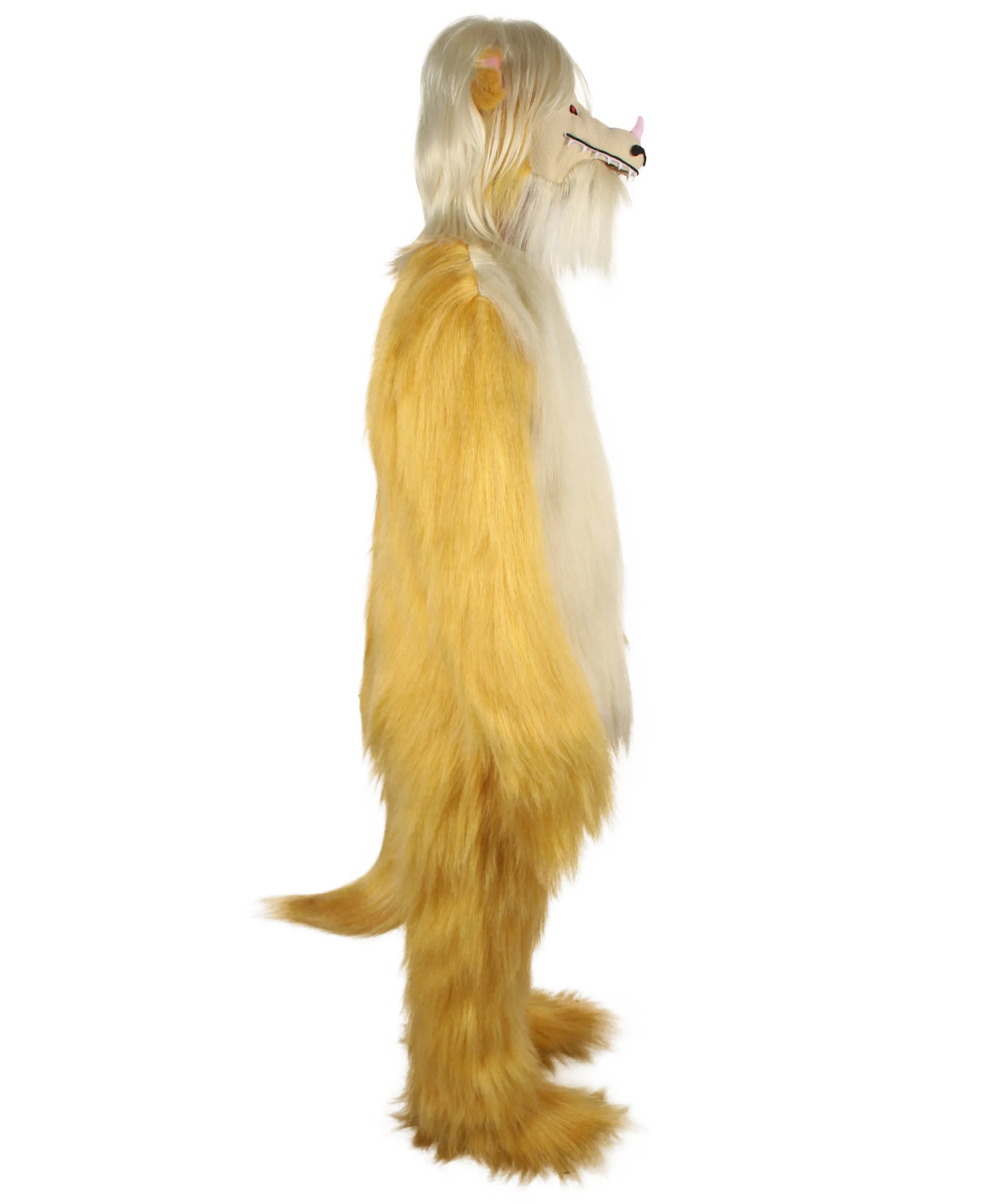 HPO Adult Unisex Unicorn Demon Blonde Doggy Costume| Perfect for Halloween| Flame-retardant Synthetic Fabric