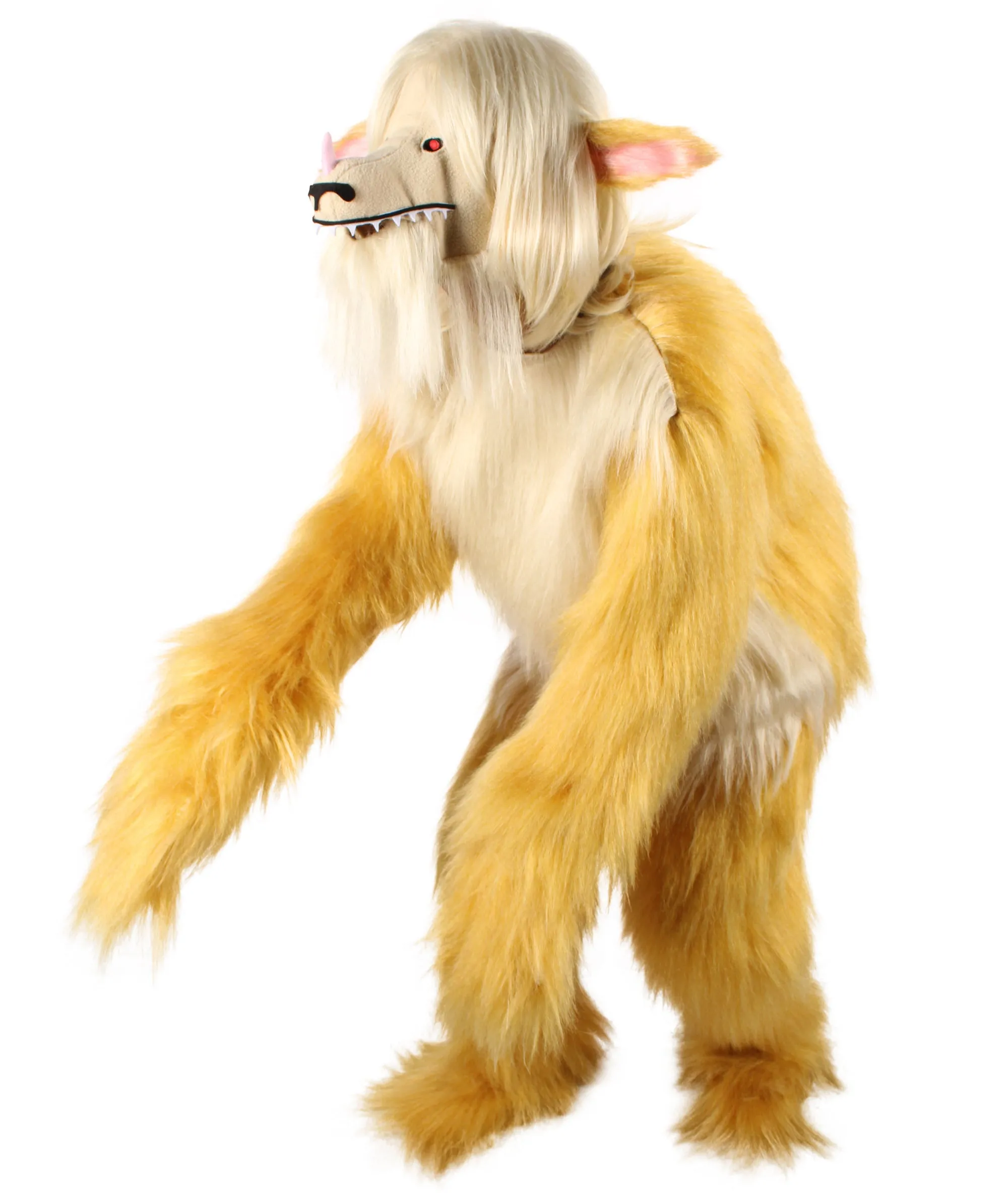 HPO Adult Unisex Unicorn Demon Blonde Doggy Costume| Perfect for Halloween| Flame-retardant Synthetic Fabric