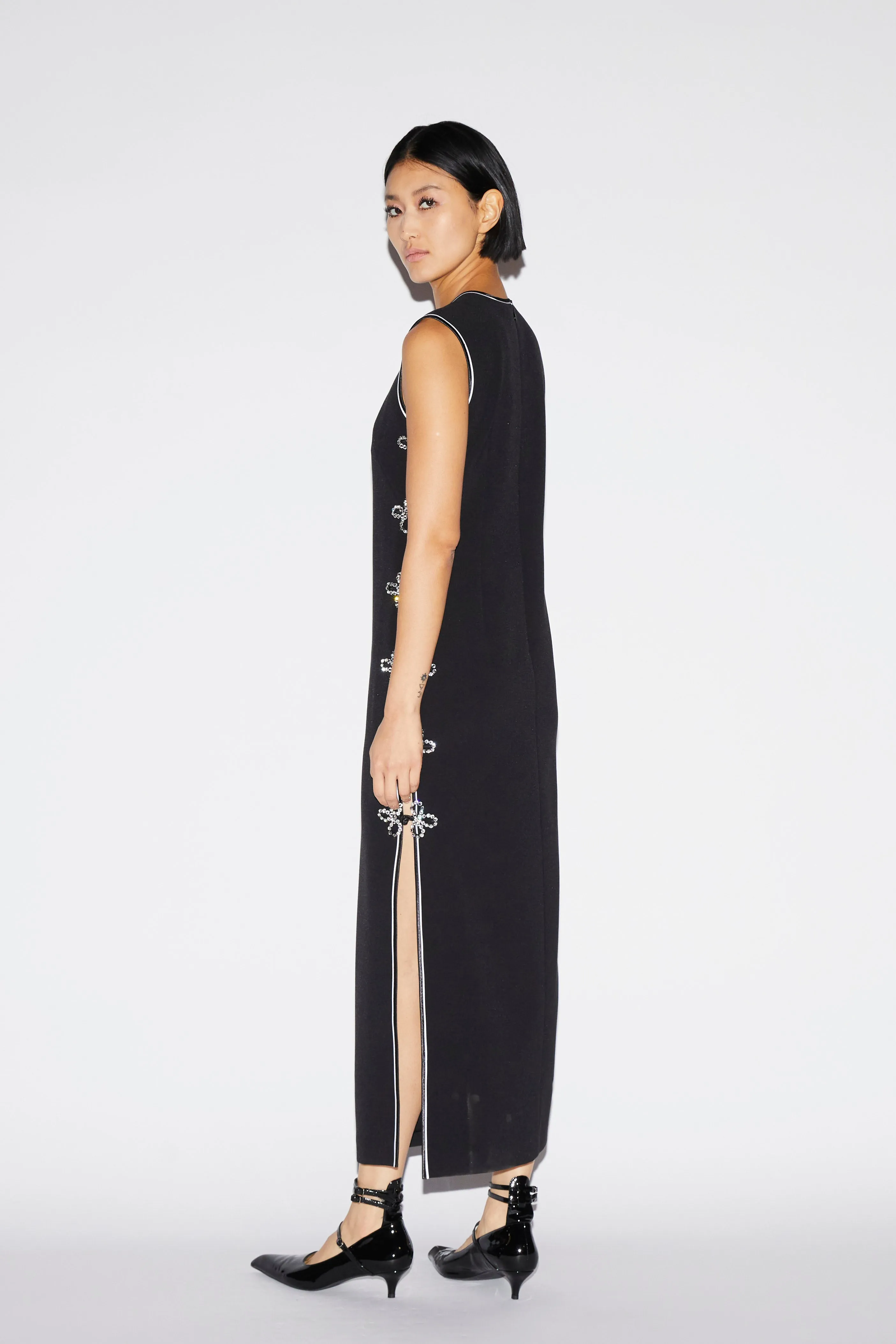 JING DRESS BLACK CREPE