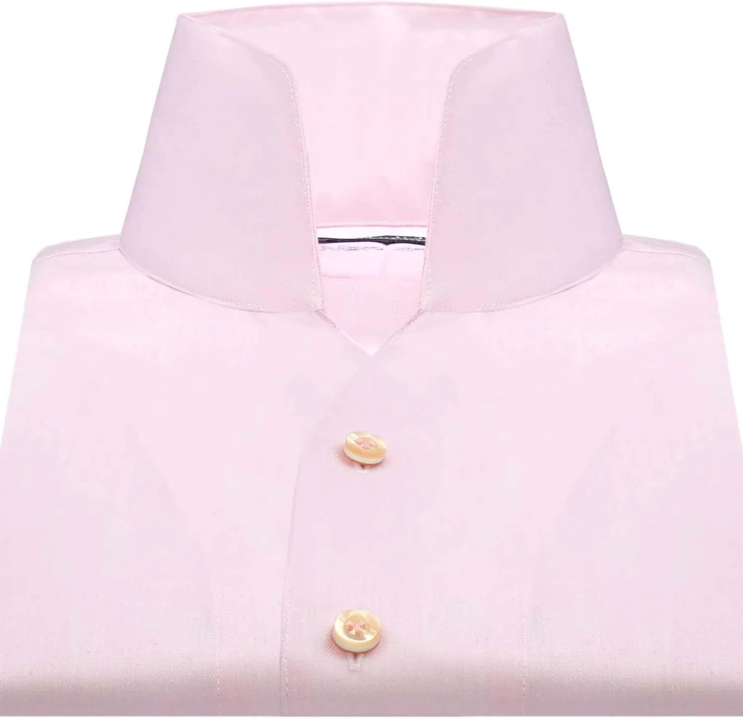 John Clothier High Open Collar Pink Non Iron Men's Long Sleeves Shirt