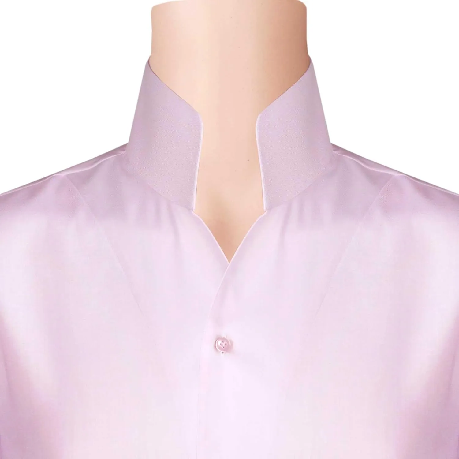 John Clothier High Open Collar Pink Non Iron Men's Long Sleeves Shirt