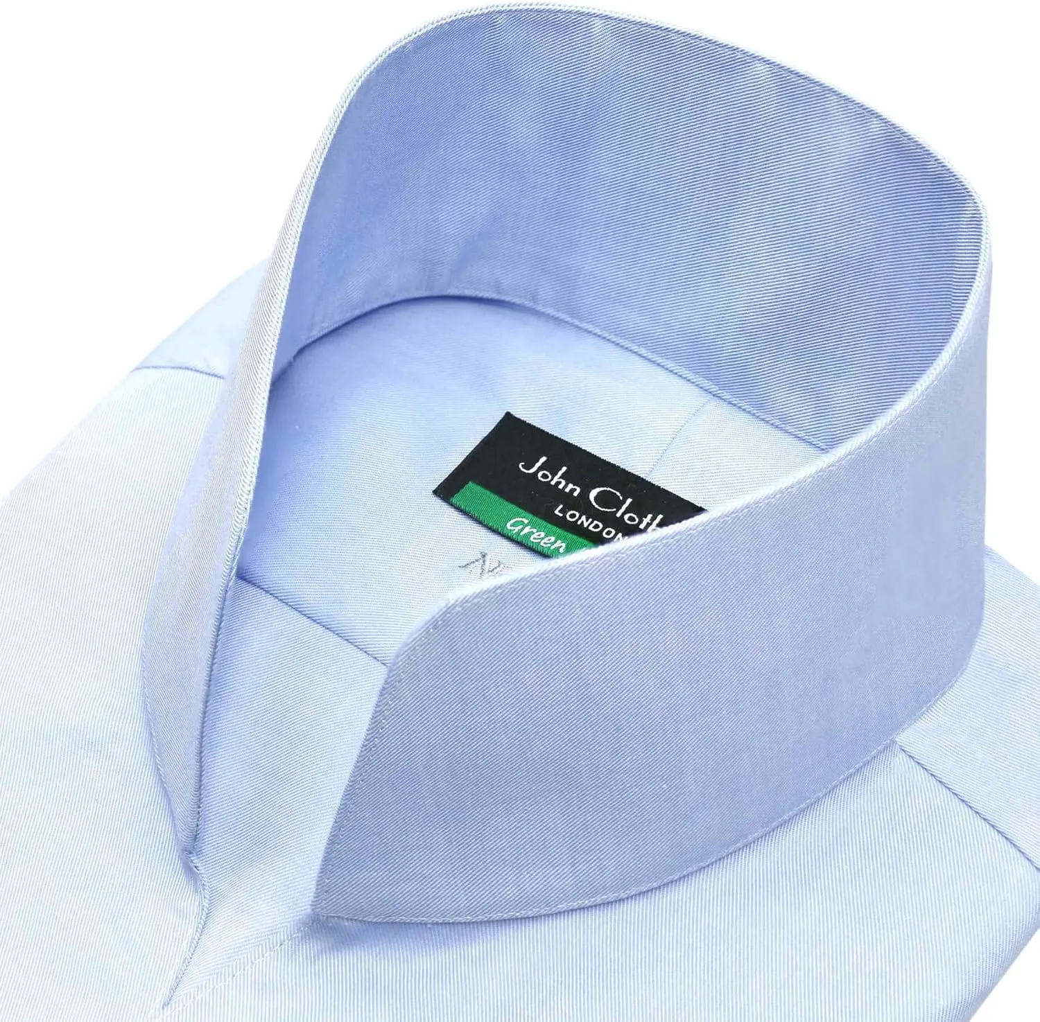 John Clothier High Open Collar Sky Blue Non Iron Men's Long Sleeves Shirt