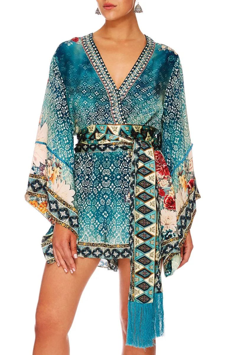 KIMONO SLEEVE PLAYSUIT WITH /OBI BELT HER HEIRLOOM