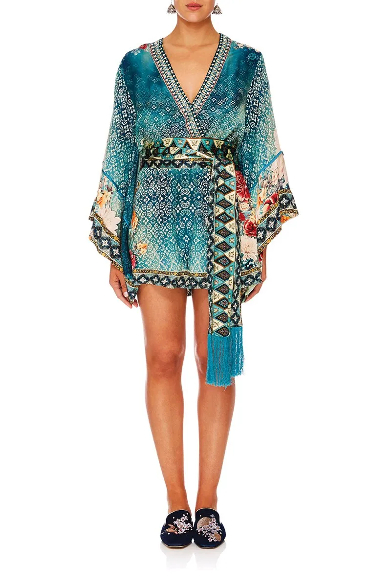 KIMONO SLEEVE PLAYSUIT WITH /OBI BELT HER HEIRLOOM