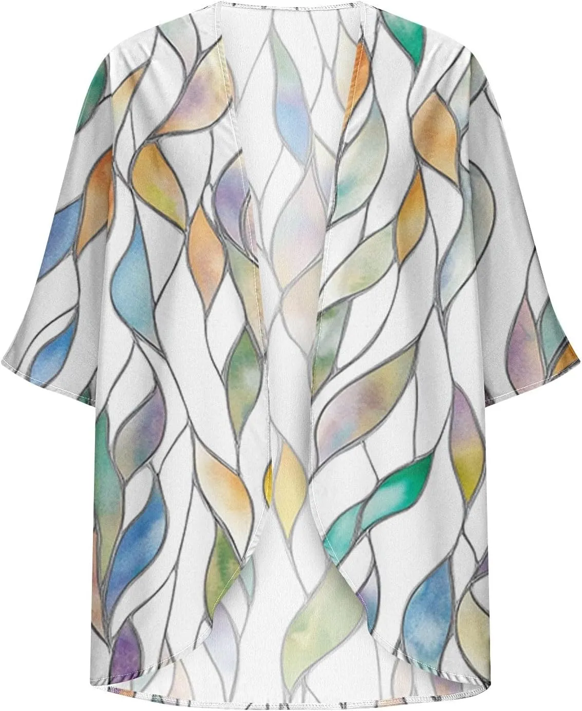 Kimono Swimsuit Coverup 2025 Womens Casual 3/4 Bat Sleeve Loose Beach Cover Up Sheer Chiffon Cardigans for Swimwear