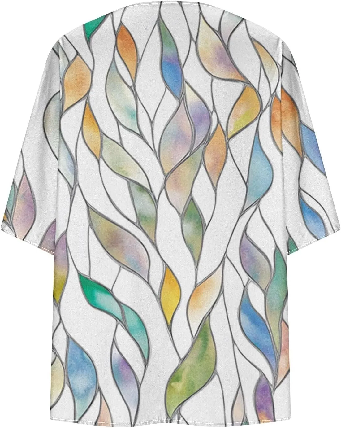 Kimono Swimsuit Coverup 2025 Womens Casual 3/4 Bat Sleeve Loose Beach Cover Up Sheer Chiffon Cardigans for Swimwear