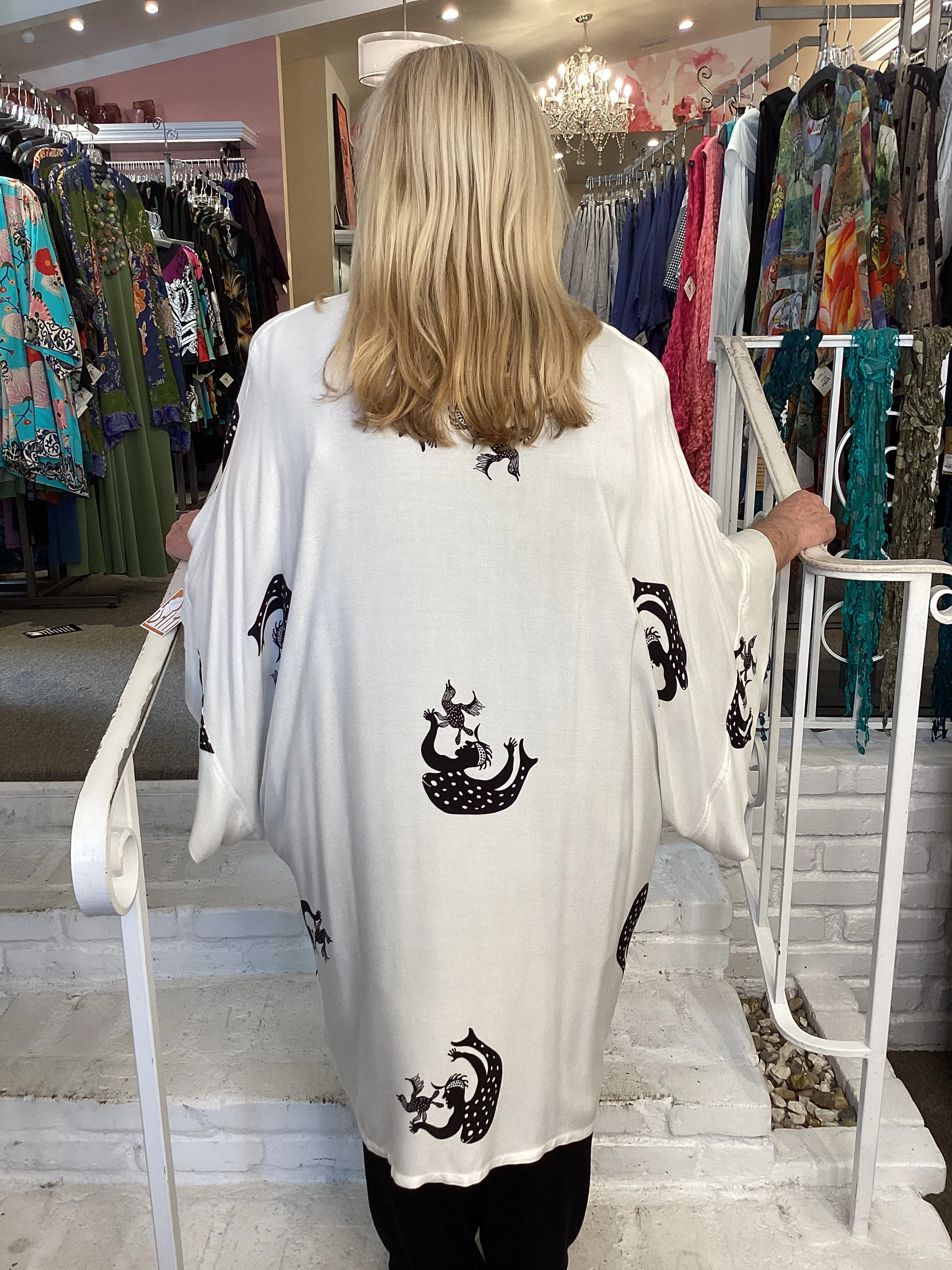KIMONO - TRIBAL PRINT WHITE