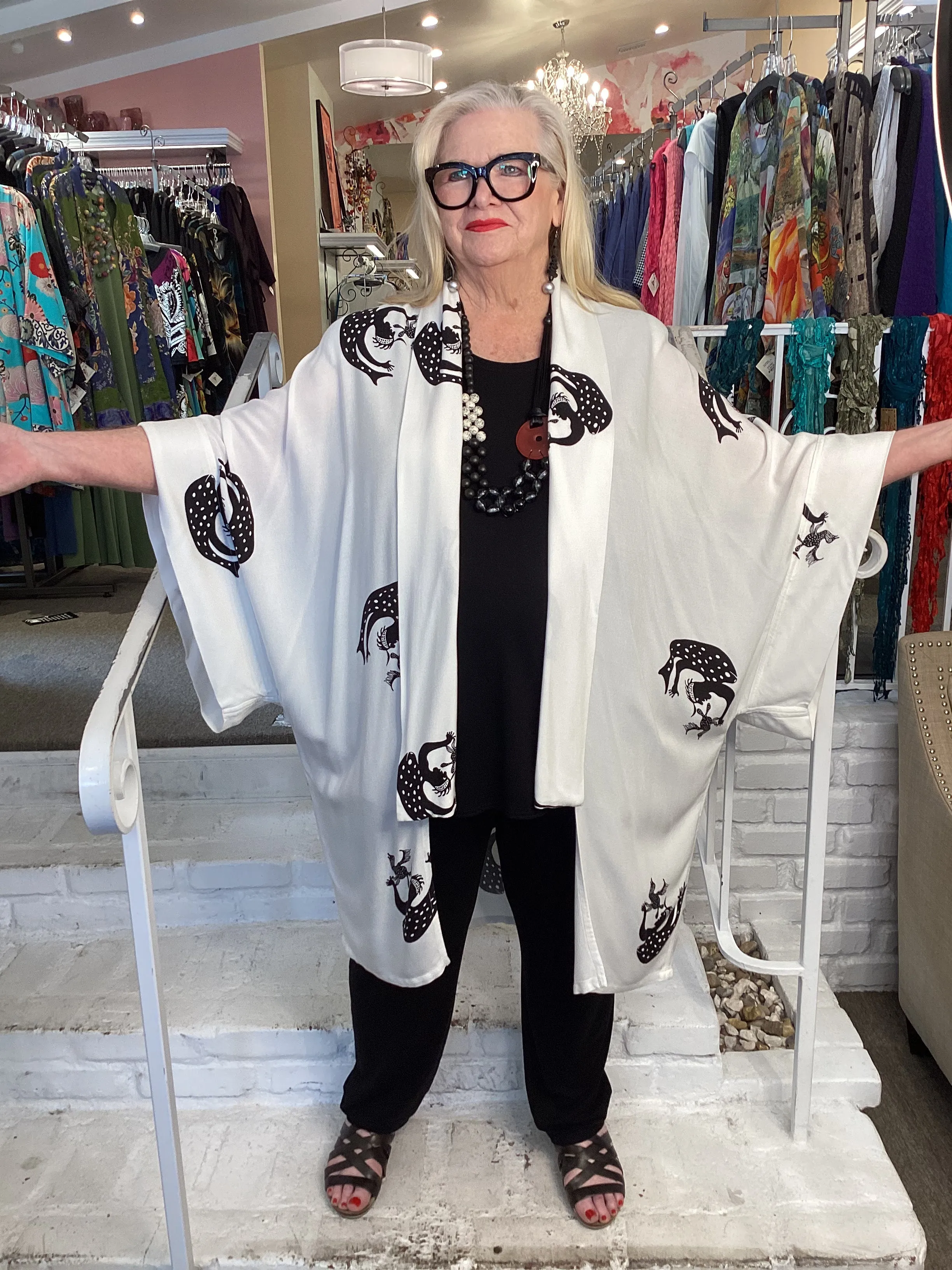 KIMONO - TRIBAL PRINT WHITE