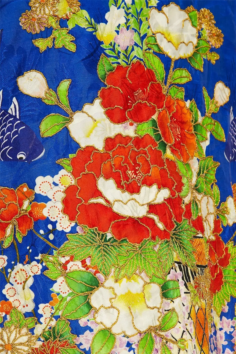 KIMONO WITH LONG UNDER LAYER PLAYING KOI