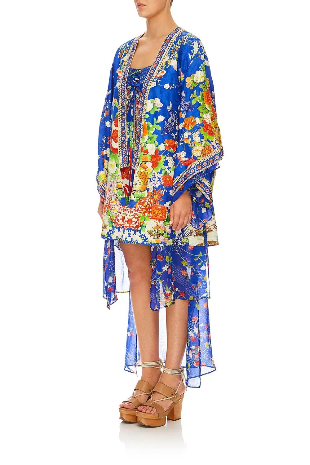 KIMONO WITH LONG UNDER LAYER PLAYING KOI