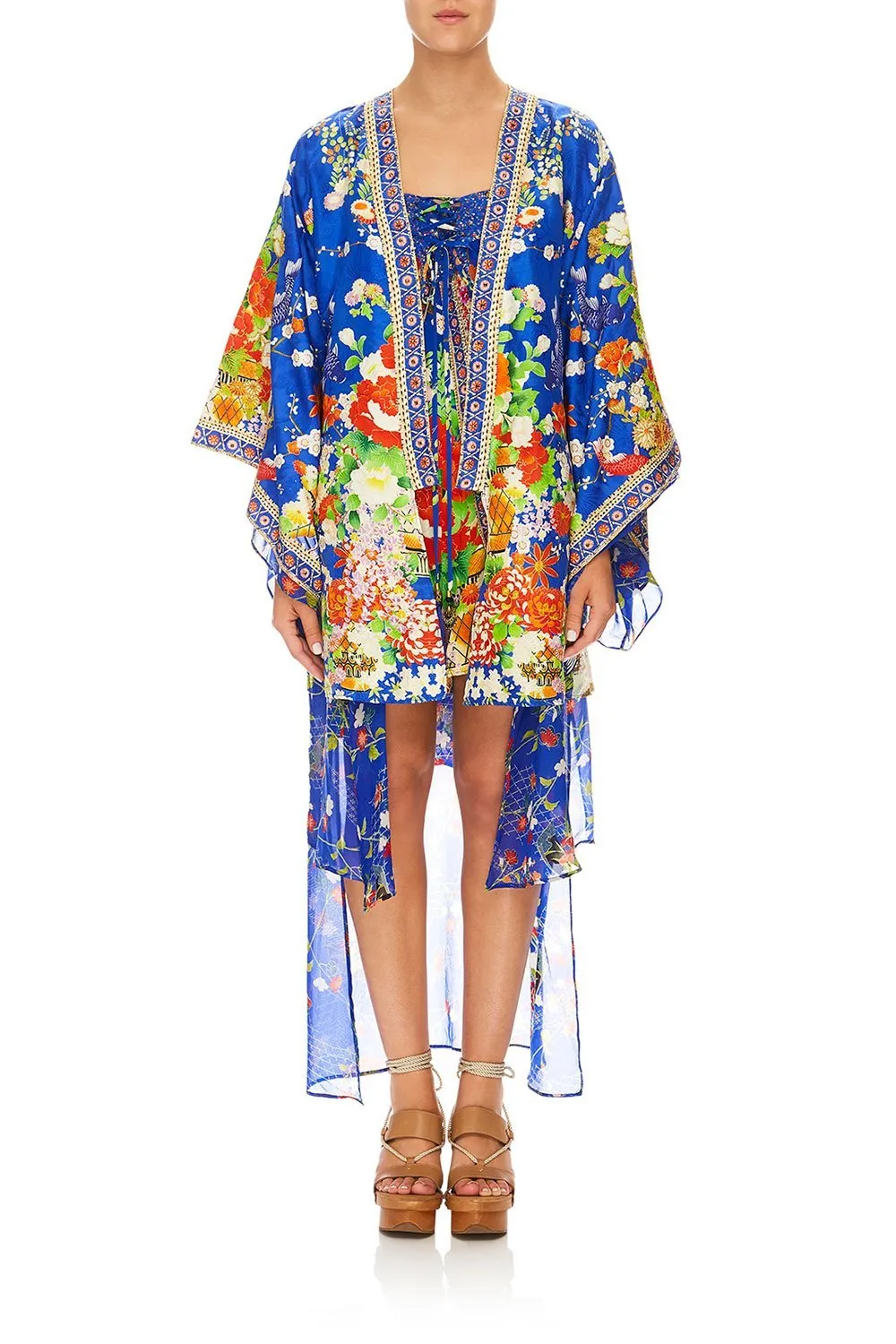 KIMONO WITH LONG UNDER LAYER PLAYING KOI