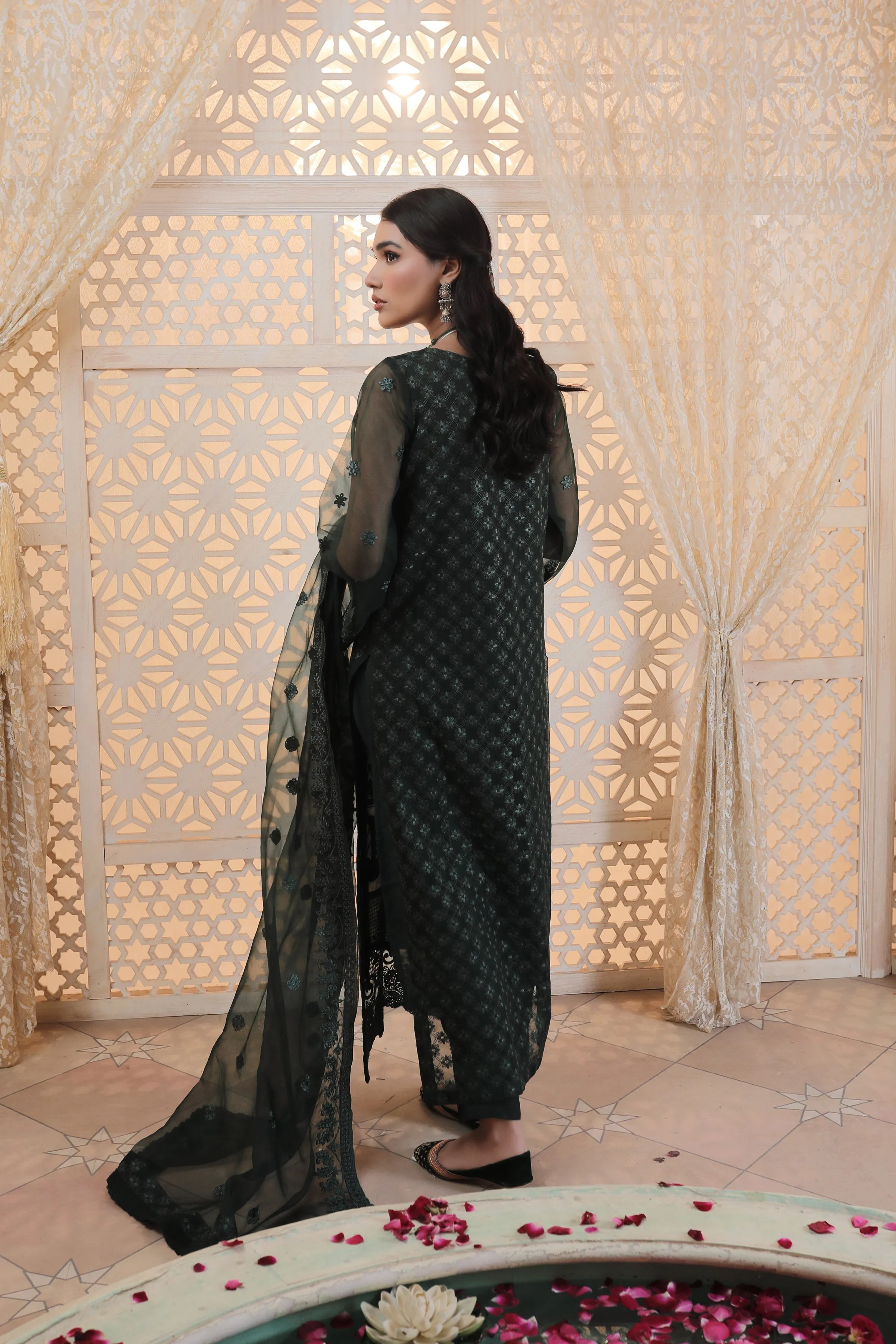 Latest Formal Dress Pakistani in Green Shade #PF356