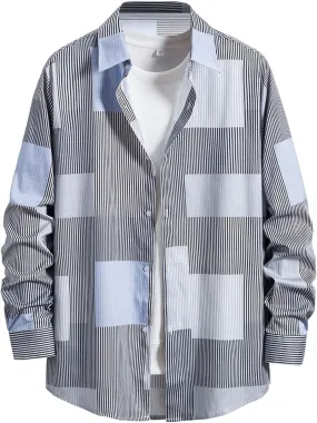LCMTWX Men's Fleece Flannel Jackets Hooded Collar Long Sleeve Shirt Blouse Long Sleeve Button Up Fleece Plaid Shirts Coat