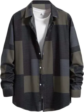 LCMTWX Men's Fleece Flannel Jackets Hooded Collar Long Sleeve Shirt Blouse Long Sleeve Button Up Fleece Plaid Shirts Coat