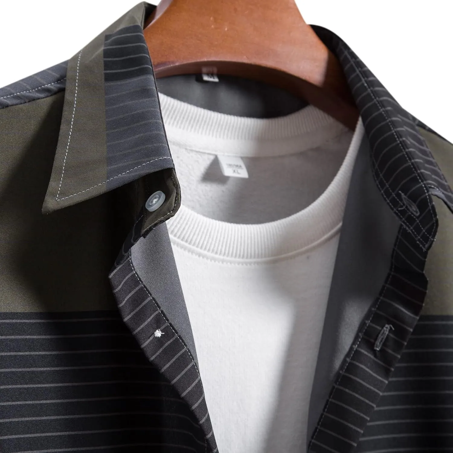 LCMTWX Men's Fleece Flannel Jackets Hooded Collar Long Sleeve Shirt Blouse Long Sleeve Button Up Fleece Plaid Shirts Coat