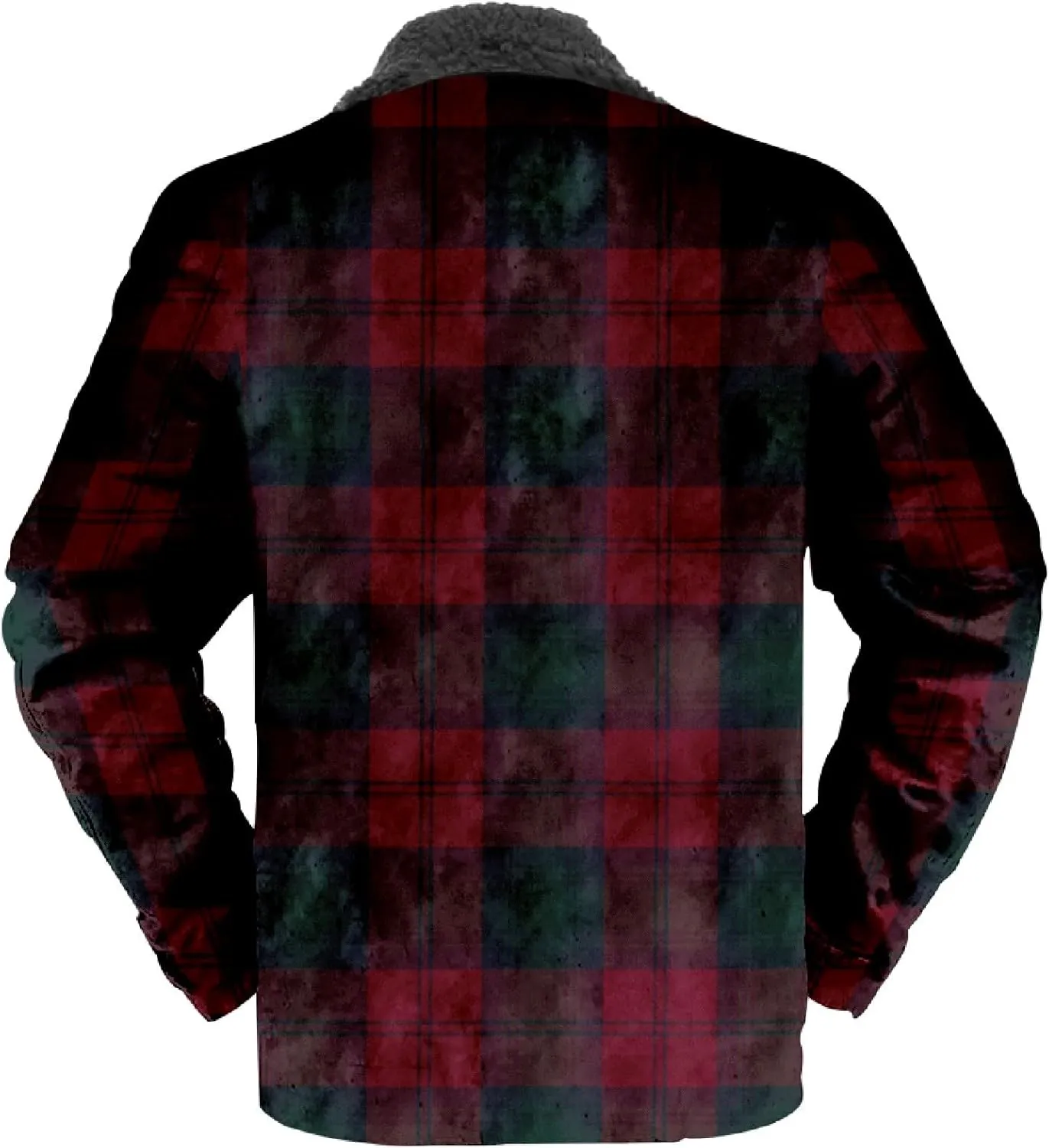 LCMTWX Men's Fleece Lined Flannel Shirt Jacket Winter Plaid Button Down Stand Collar Snow Coat Jacket Outwear with Casual