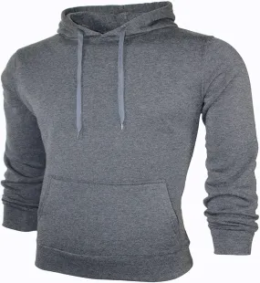 LCMTWX Men's Hooded Fleece Sweatshirt Loose Solid Hooded Sweater Top Midweight Fleece Sweatshirt Pullover & Full Zip