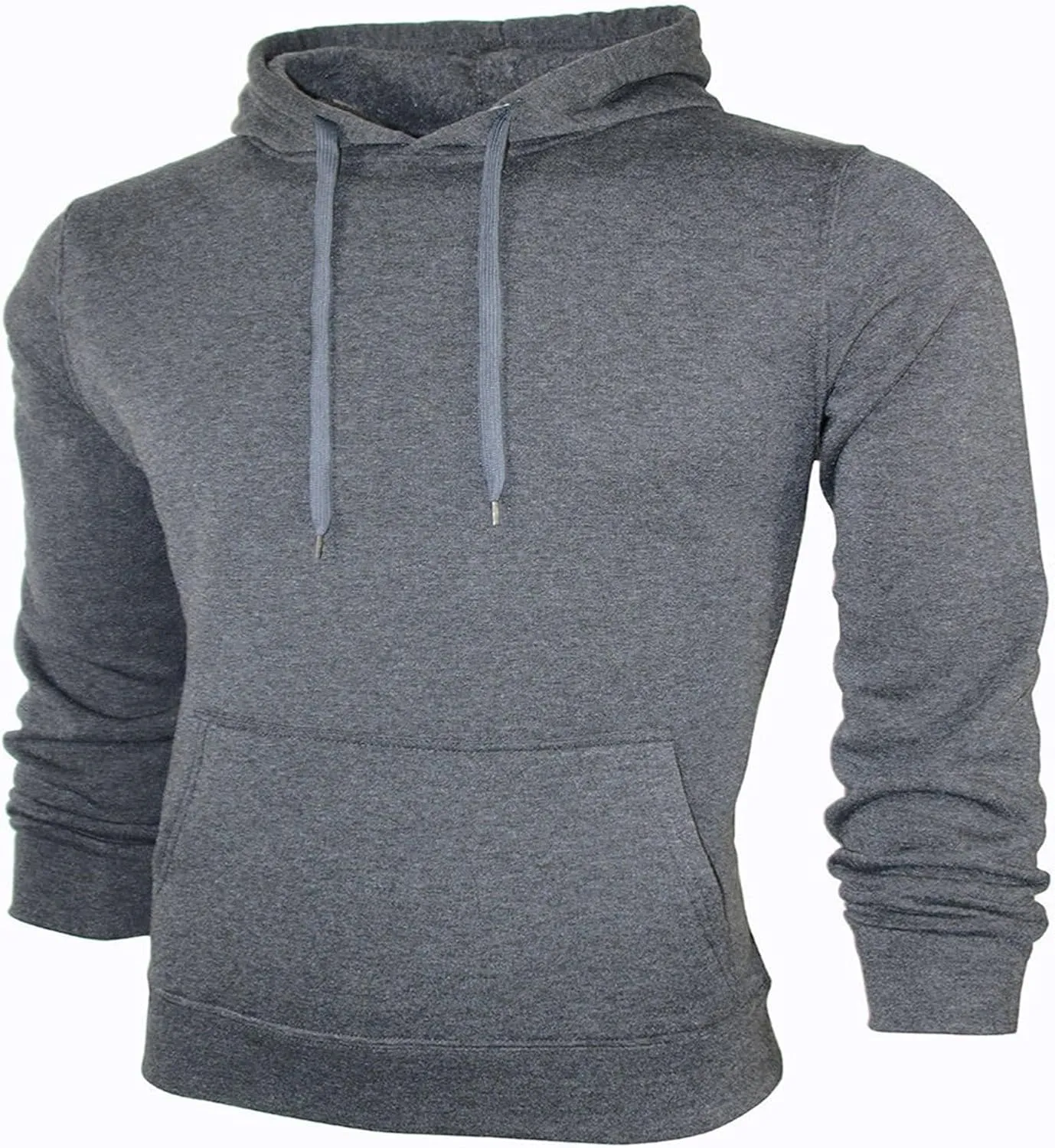 LCMTWX Men's Hooded Fleece Sweatshirt Loose Solid Hooded Sweater Top Midweight Fleece Sweatshirt Pullover & Full Zip