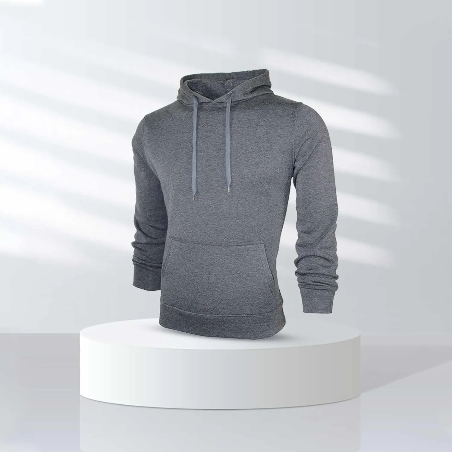 LCMTWX Men's Hooded Fleece Sweatshirt Loose Solid Hooded Sweater Top Midweight Fleece Sweatshirt Pullover & Full Zip