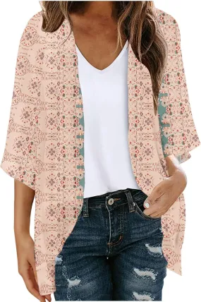 Lightweight Chiffon Cardigans for Women Long Sleeve Sun Shirts Open Front Summer Coverups UV Protection Swim Cover Up