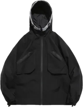 LIXINGHEITANG Europe Sprint Mountaineering Coat Large Pocket Workwear Hooded Jacket Men Women Trekking Riding