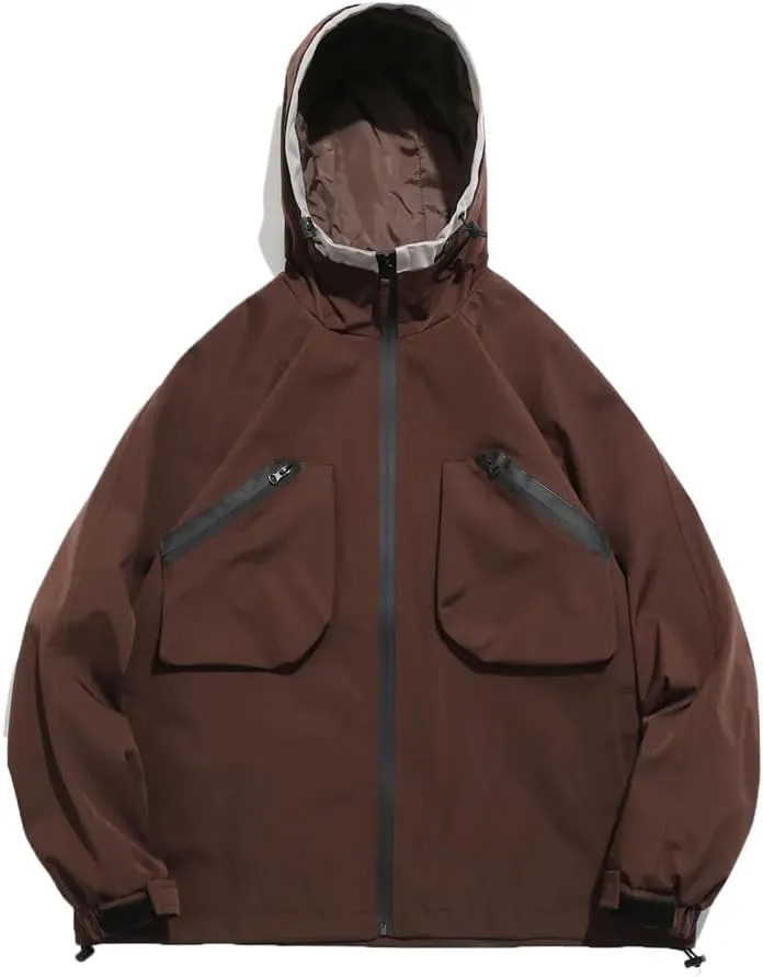 LIXINGHEITANG Europe Sprint Mountaineering Coat Large Pocket Workwear Hooded Jacket Men Women Trekking Riding